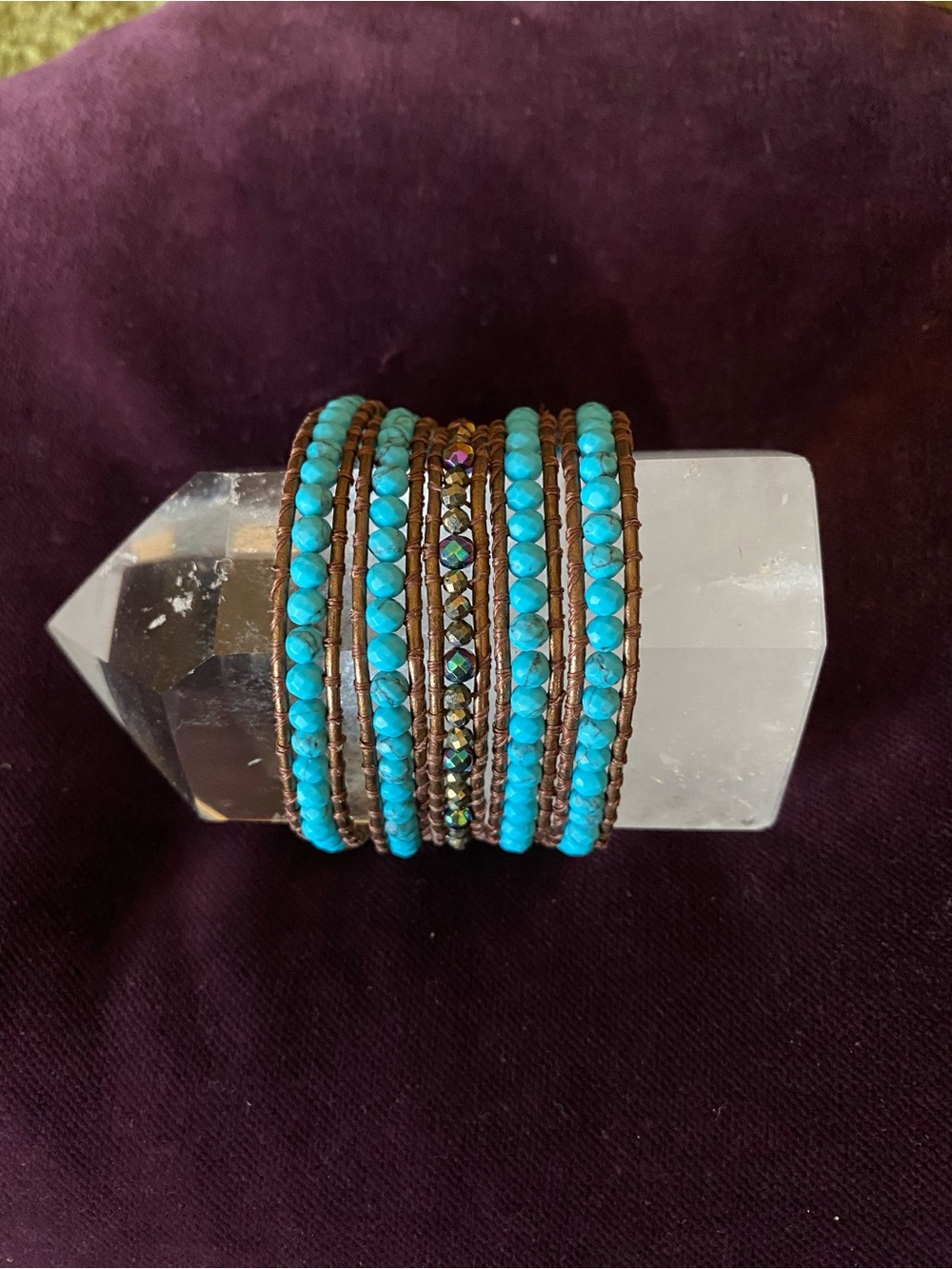 Turquoise Beaded Multi-Strand Wrap Bracelet - Women Jewelry